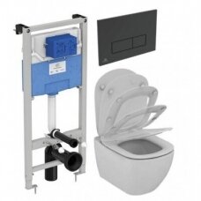 Peidetud WC-komplekt IDEAL STANDARD (6 in 1), must-matt nupp