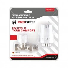 Radiaatori ühenduskomplekt PROFACTOR (2 in 1) - 1/2" sirge